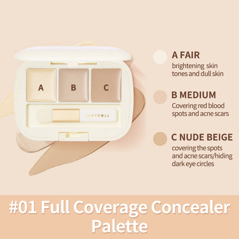 Judydoll Moisturizing Three-Color (Three-Shades) Concealer Palette #02 KO Panda Eye