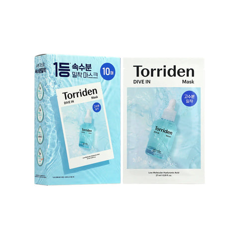 Torriden Dive In Low Molecular Hyaluronic Acid Mask Box (10 Sheets)