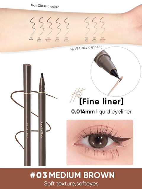 Judydoll Slim Liquid Eyeliner Pen 0.014MM #03 Chestnut Brown 0.5ML