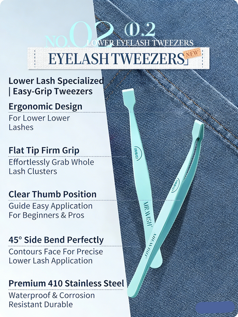 Mr.Wish White Moonlight Glue-Free Lower Eyelashes + Tweezer Set