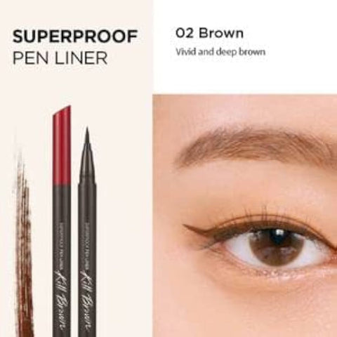 Clio Superproof Pen Liner Kill #02 Brown 0.55ML