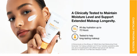 Anua Zero-cast Moisturizing Finish Sunscreen Spf 50+ Pa++++ 50ml