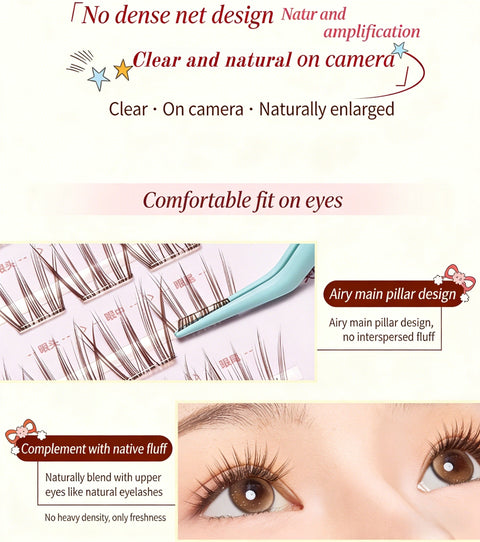 MR.WISH X Fluffy Lili Little Moon Rabbit Natural Glue-free False Eyelashes T5653
