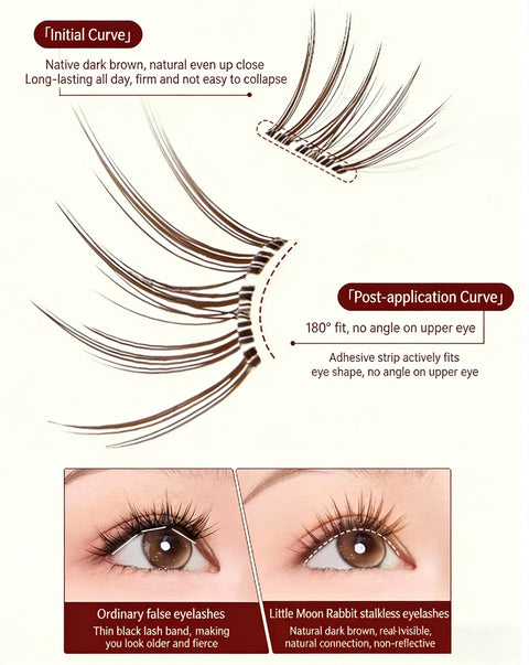 MR.WISH X Fluffy Lili Little Moon Rabbit Natural Glue-free False Eyelashes T5653