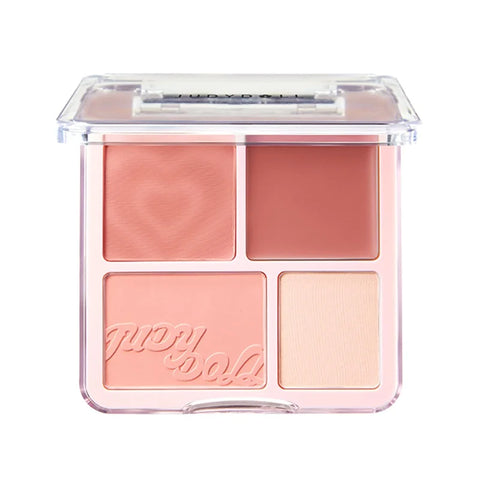 Judydoll 4 Color Blush & Highlight Palette #01 Milky Melon