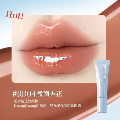 Dezone Refreshing Moistening Lip Gloss #RB04 Light Rain Apricot Blossom 8G