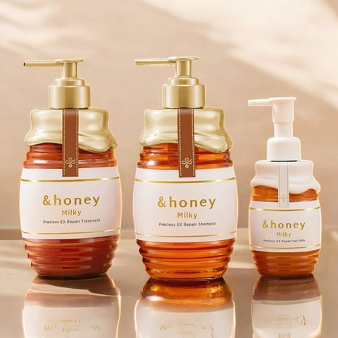 &honey Milky Precious EX Repair Shampoo Treatment Hair Milk Limited Set (3Pc)