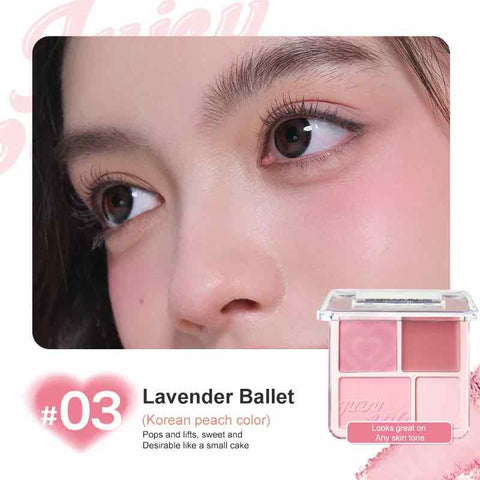 Judydoll 4 Color Blush & Highlight Palette #04 Sunbath