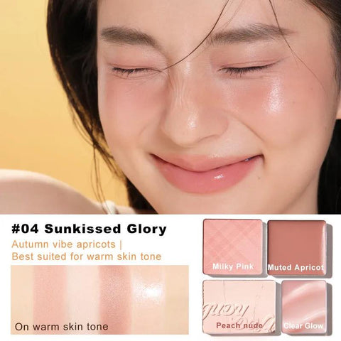 Judydoll 4 Color Blush & Highlight Palette #04 Sunbath