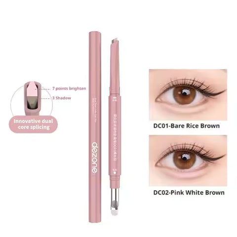 Dezone Dual Tone Under Eye Pen #DC02 Pink White Brown 2.5G