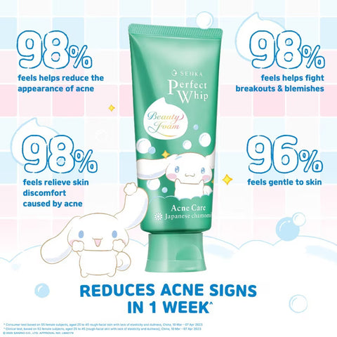 Shiseido SENKA Perfect Whip Acne Care Cinnamoroll Design Limited Edition Cleanser 100g