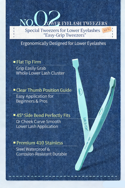 Mr.Wish White Moonlight Glue-Free Lower Eyelashes + Tweezer Set
