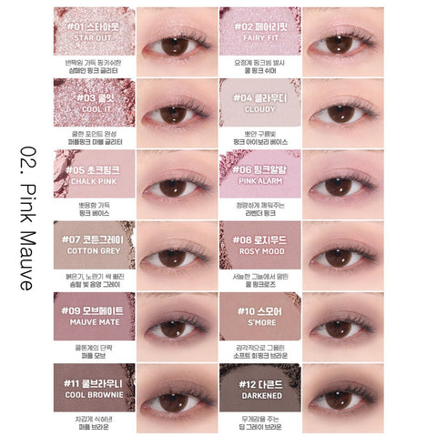 Colorgram [EU] Pin Point Eyeshadow Palette 02 Pink+Mae 9.9G