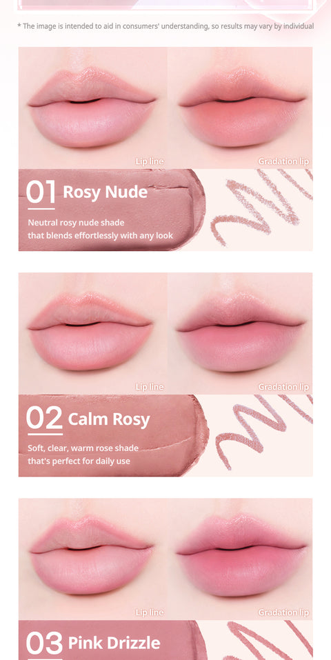 PERIPERA PUFFY PLUMPING DEW LIP PENCIL 01 ROSY NUDE