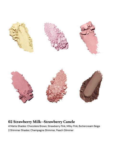 Flower Knows The Sweetie Bear 6-Color Makeup Palette - 02 Strawberry Milk